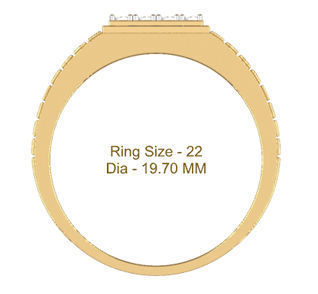 Anillo de Oro Amarillo con Cara Cuadrada Recubierta de Incrustaciones