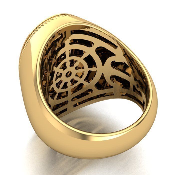 Deslumbrante Anillo de Oro Amarillo 14k con Ancla de Oro Blanco