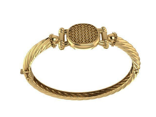 Elegante Brazalete de Oro Amarillo