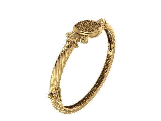 Elegante Brazalete de Oro Amarillo