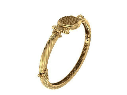 Elegante Brazalete de Oro Amarillo