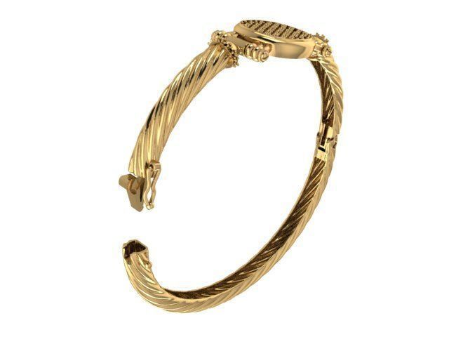 Elegante Brazalete de Oro Amarillo