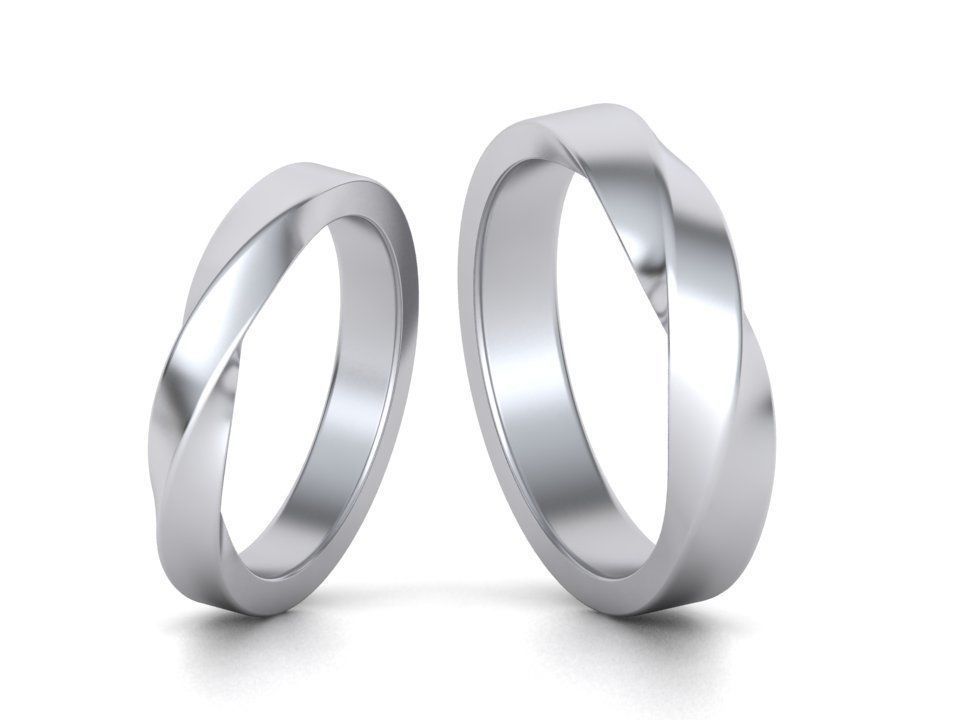 Estiloso Juego de Argollas Dshaped Mobius de Oro 14k