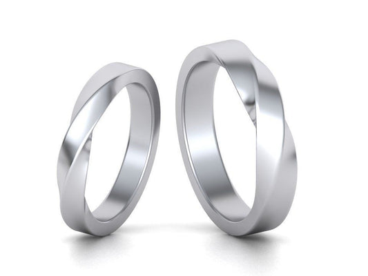 Juego de Argollas Dshaped Mobius de Oro 14k