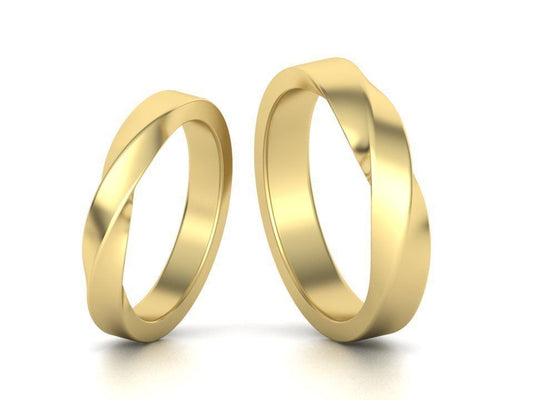 Juego de Argollas Dshaped Mobius de Oro 14k