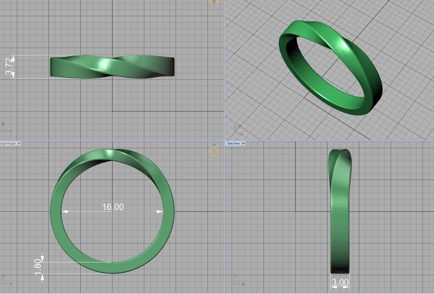 Estiloso Juego de Argollas Dshaped Mobius de Oro 14k