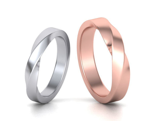 Juego de Argollas Dshaped Mobius de Oro 14k