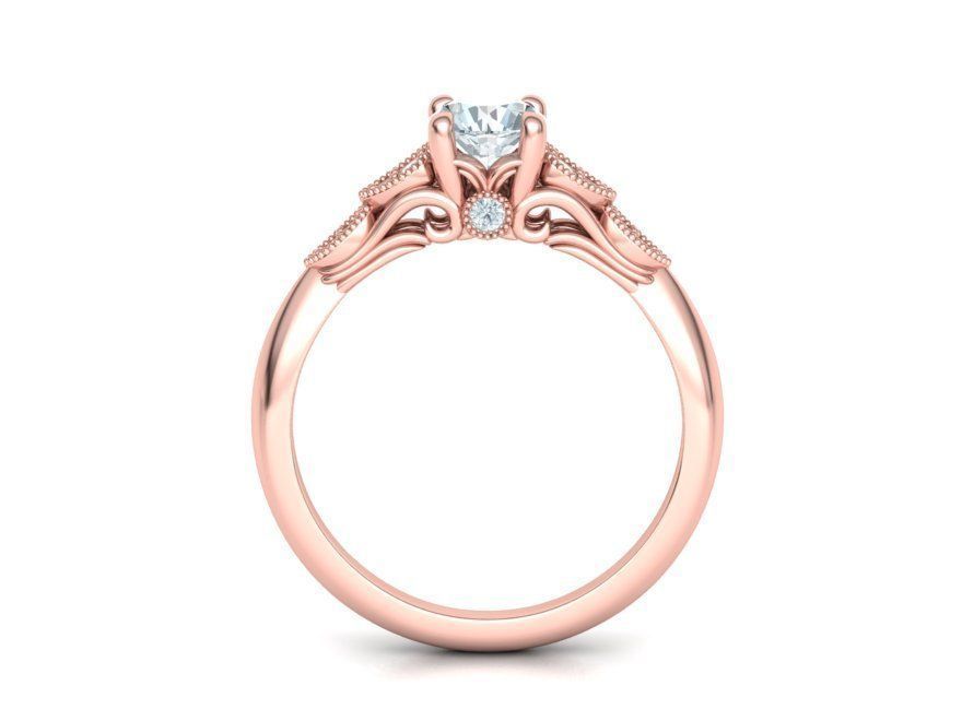 Hermoso anillo de compromiso Nautilus de Oro 14k con Deslumbrantes Incrustaciones