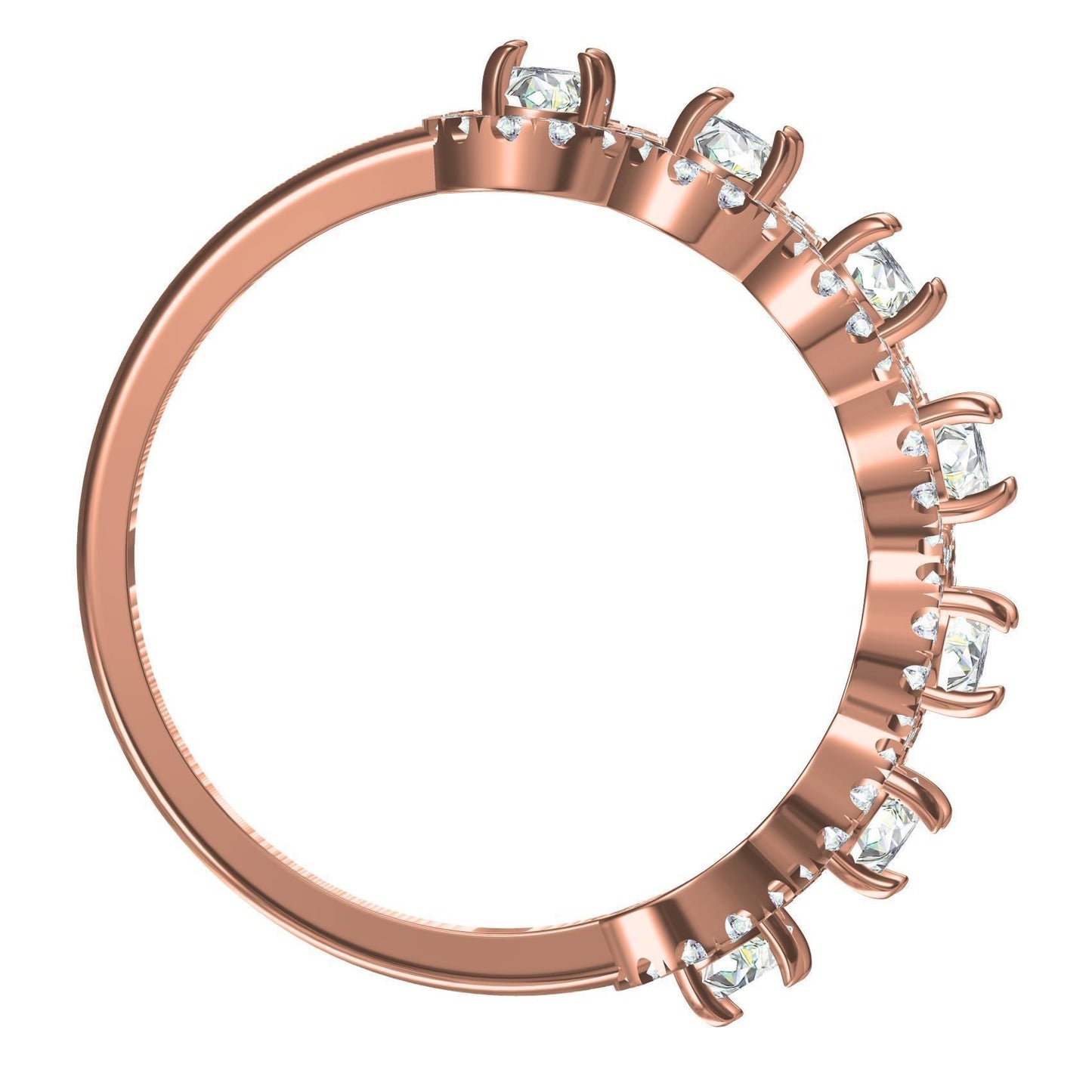 Churumbela de Oro Rosado con 7 Incrustaciones Ovales