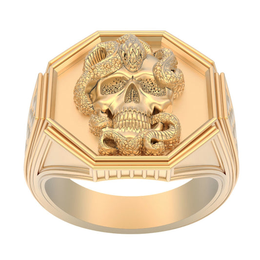 Anillo de Oro Amarillo con Forma de Calavera