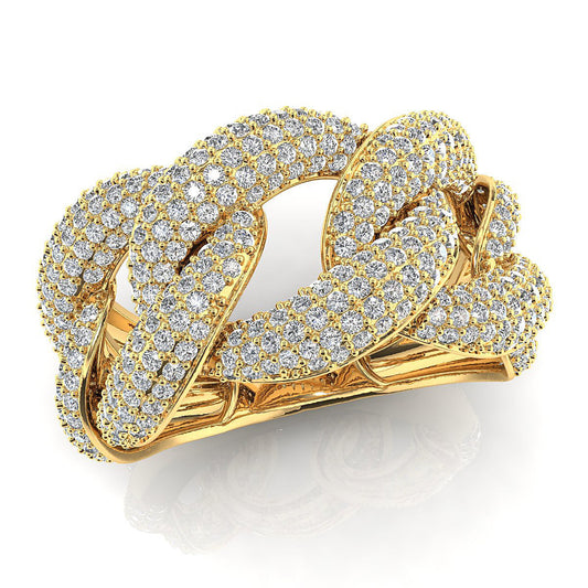 Anillo Big Fancy Men de Oro Amarillo con 428 Incrustaciones