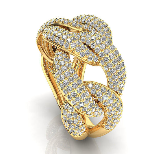 Anillo Big Fancy Men de Oro Amarillo con 428 Incrustaciones