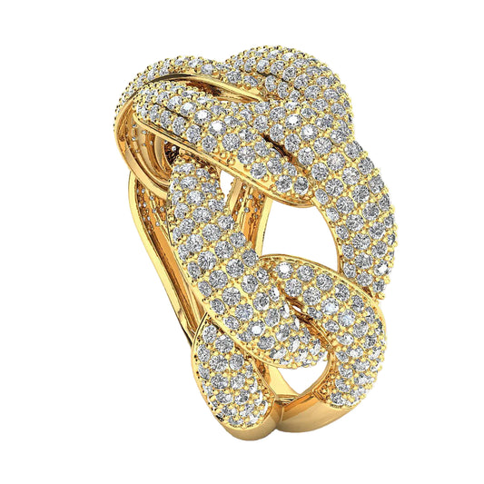 Anillo Big Fancy Men de Oro Amarillo con 428 Incrustaciones