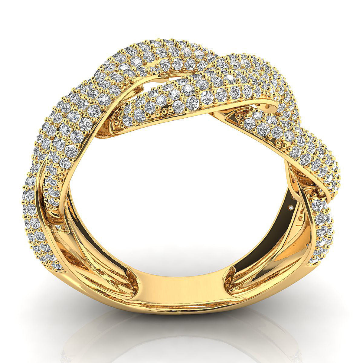 Anillo Big Fancy Men de Oro Amarillo con 428 Incrustaciones