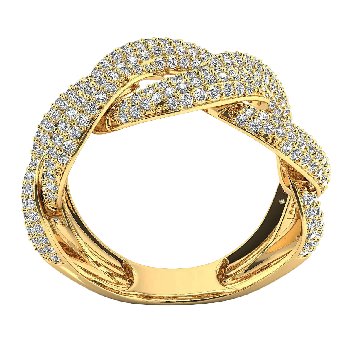 Anillo Big Fancy Men de Oro Amarillo con 428 Incrustaciones