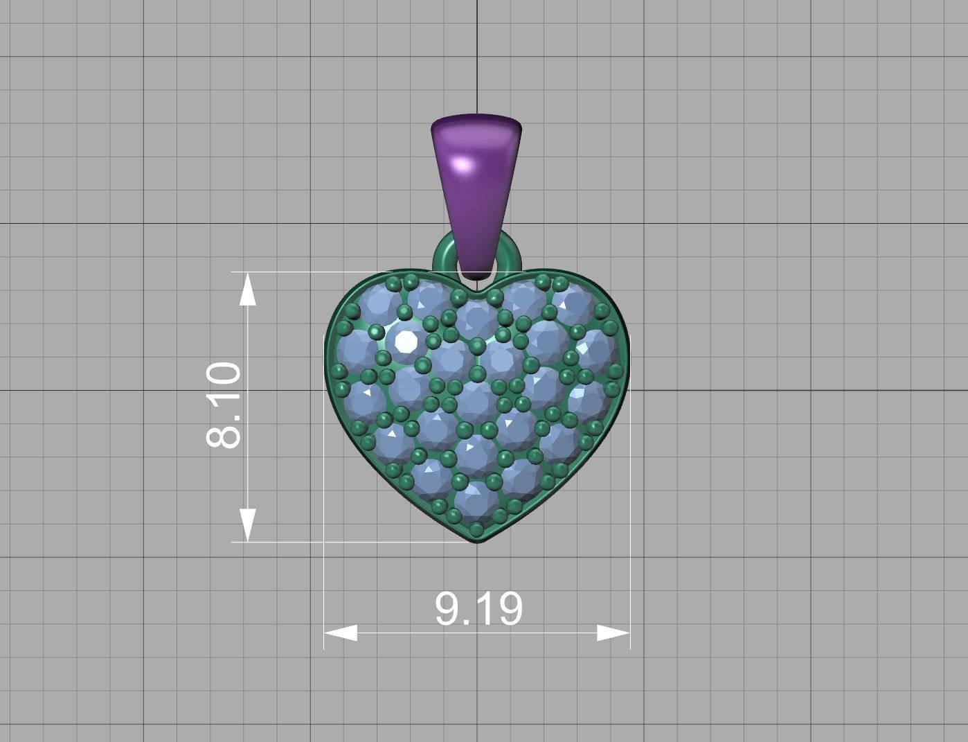 Dije Corazon Personalizada con Brillantes Incrustaciones