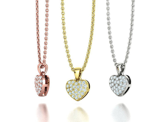 Dije Corazon Personalizada con Brillantes Incrustaciones