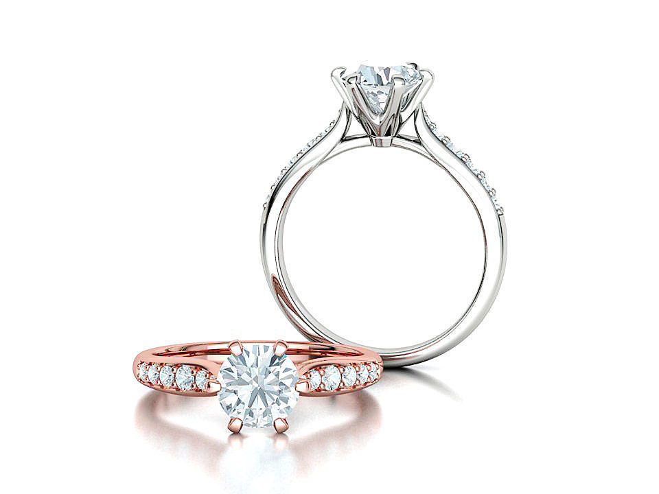 Anillo de Compromiso Solitaire Elegance con Incrustaciones