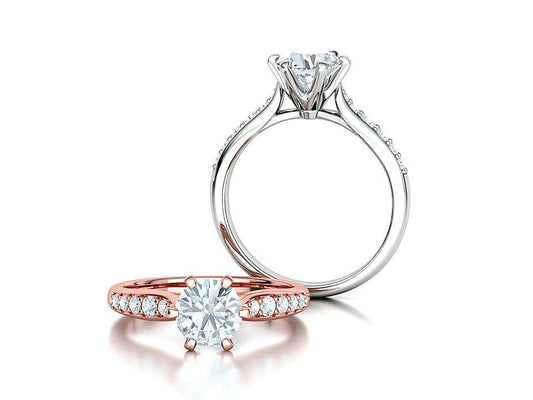 Anillo de Compromiso Solitaire Elegance con Incrustaciones