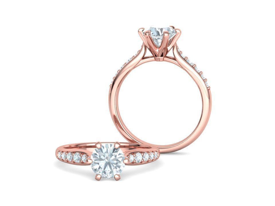 Anillo de Compromiso Solitaire Elegance con Incrustaciones