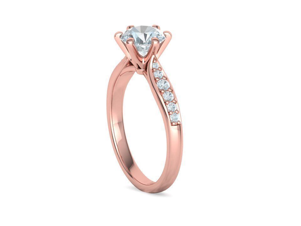 Anillo de Compromiso Solitaire Elegance con Incrustaciones