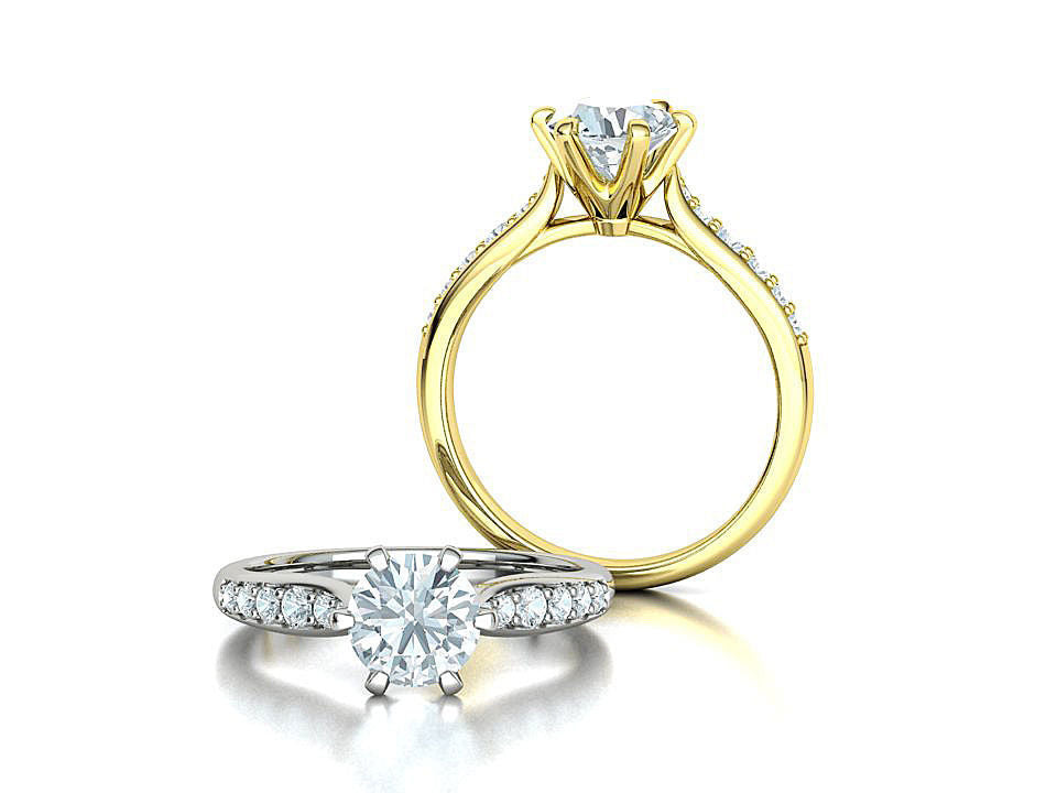 Anillo de Compromiso Solitaire Elegance con Incrustaciones