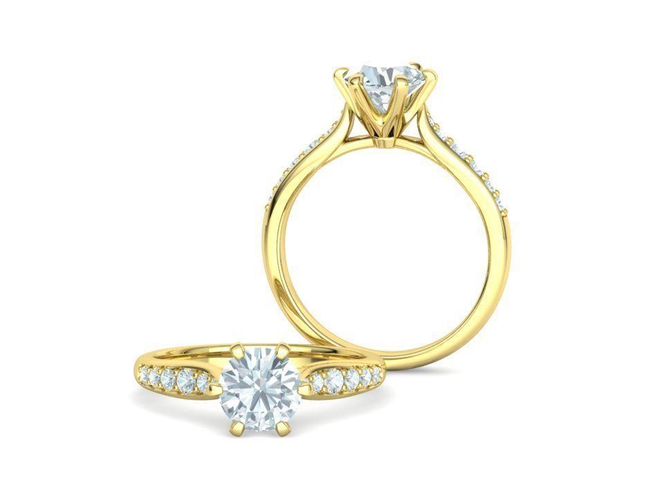 Anillo de Compromiso Solitaire Elegance con Incrustaciones