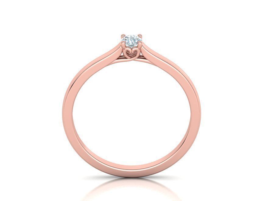 Hermoso Anillo de Compromiso Solitaire Sencillo Oro 14k con Incrustaciones Resplandecientes