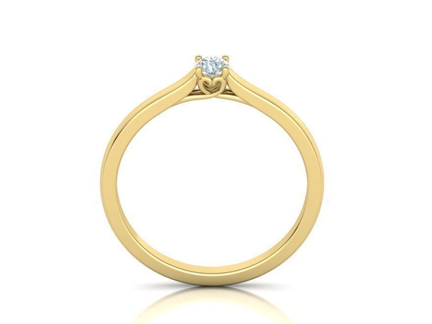 Hermoso Anillo de Compromiso Solitaire Sencillo Oro 14k con Incrustaciones Resplandecientes