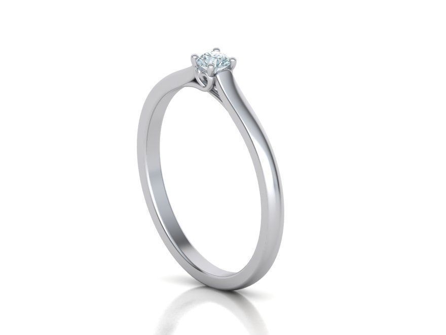 Hermoso Anillo de Compromiso Solitaire Sencillo Oro 14k con Incrustaciones Resplandecientes