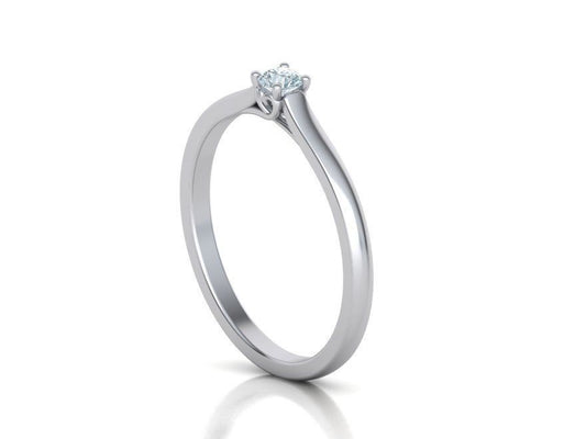 Anillo de Compromiso Solitaire Oro 14k con Diamante GIA