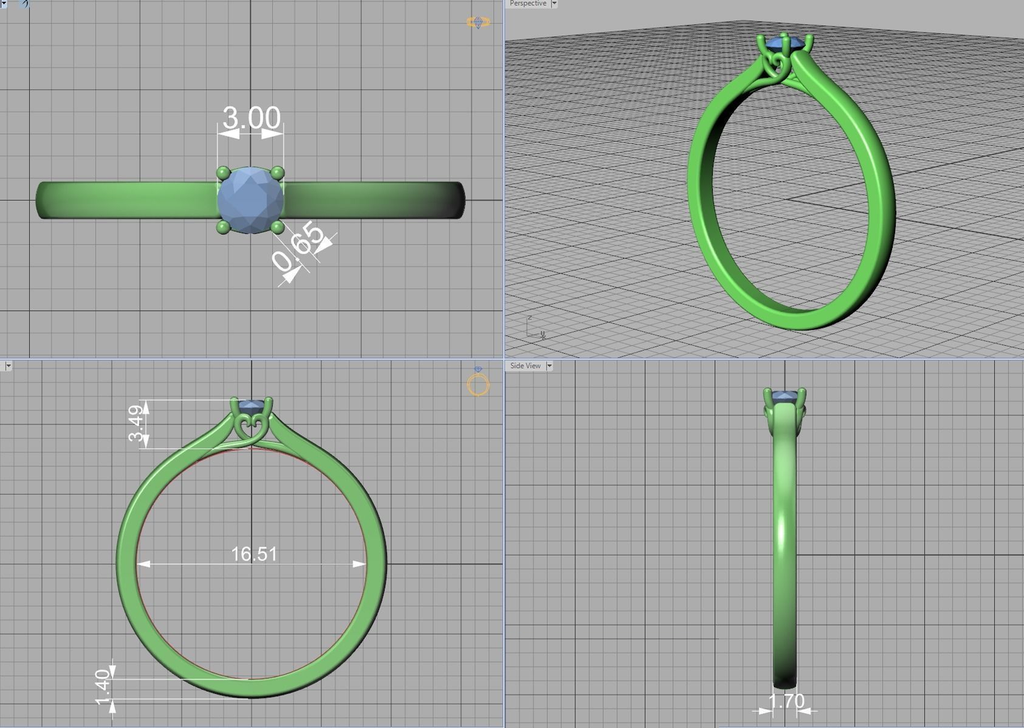 Anillo de Compromiso Solitaire Oro 14k con Diamante Redondo