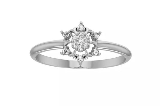 Anillo de Compromiso Solitario Estilo Mandala