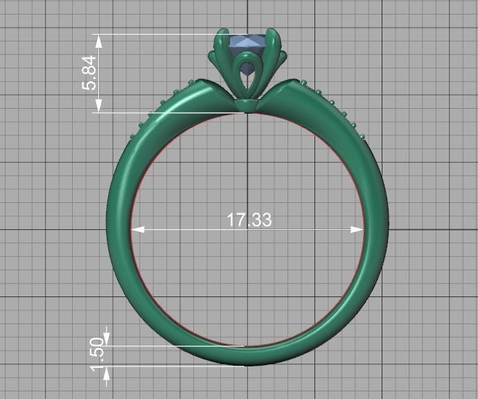 Encantador Anillo de Compromiso Sophia con Preciosas Incrustaciones