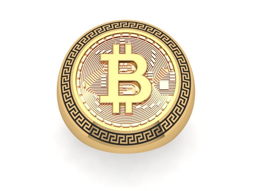Ostentoso Anillo Criptomoneda de Oro Amarillo