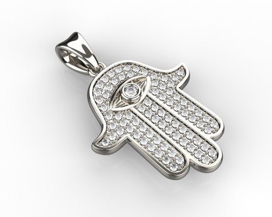Dije Hamsa Hand Personalizada con Incrustaciones Brillantes