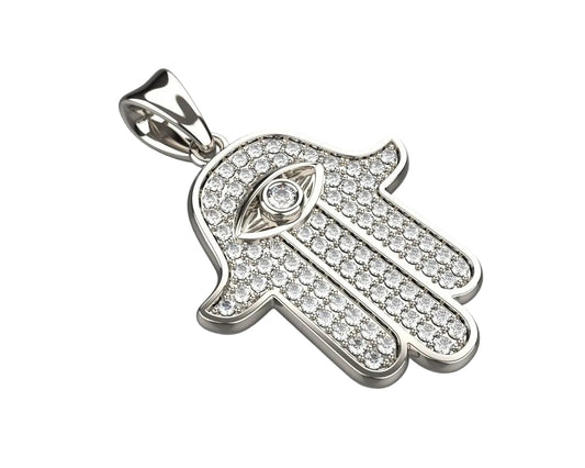 Dije Hamsa Hand Personalizada con Incrustaciones Brillantes