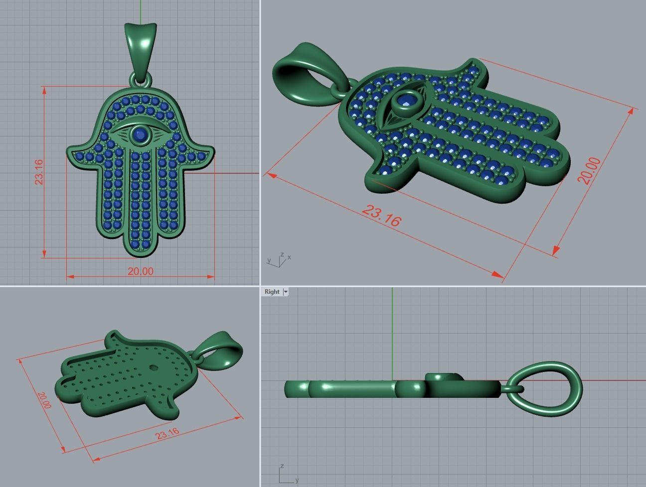Exclusivo Dije Hamsa Hand Personalizada con Incrustaciones Brillantes