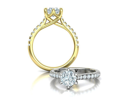 Anillo de Compromiso Trellis Oro con Diamantes 1.29CT