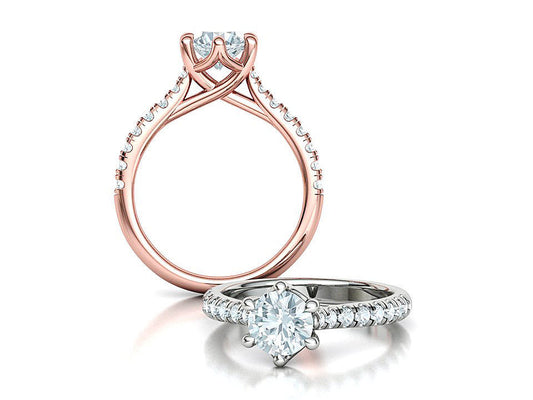 Anillo de Compromiso Trellis Oro con Diamantes 1.29CT