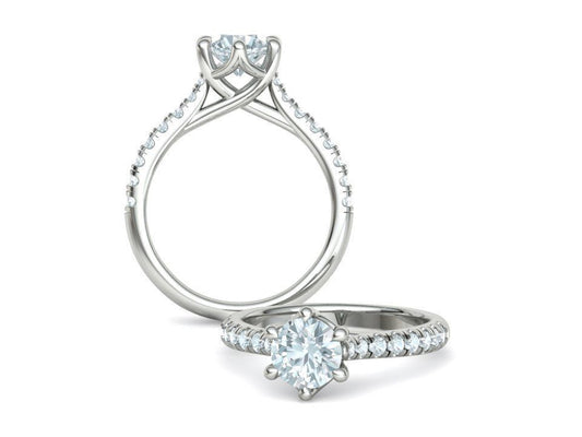 Anillo de Compromiso Trellis Oro con Diamantes 1.29CT