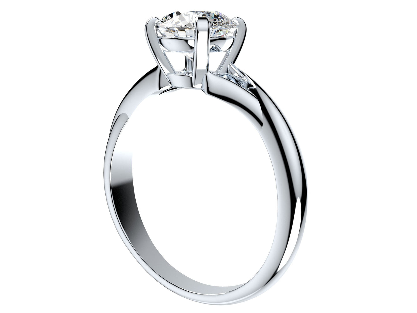 Anillo de Compromiso Solitaire Torcido de Oro Blanco