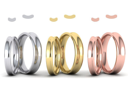 Juego de Argollas Confort Fit de Oro 14k