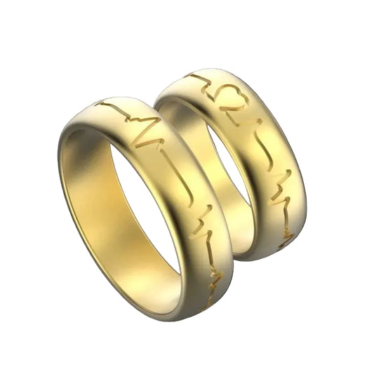 Juego de Argollas Heartbeats de Oro 14k