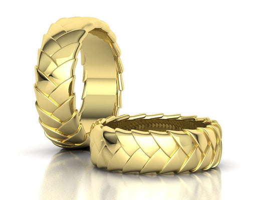 Juego de Argollas Basket Weave de Oro