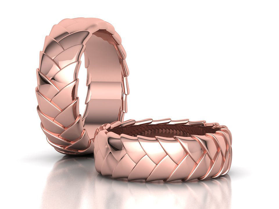 Exotico Juego de Argollas Basket Weave de Oro