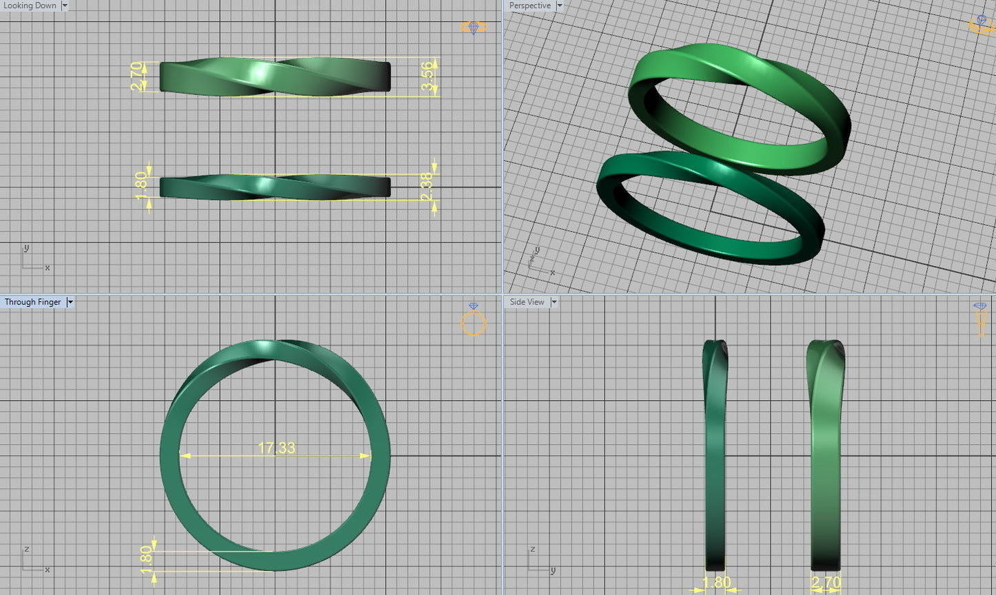 Refinado Juego de Argollas Mobius de Oro 14k
