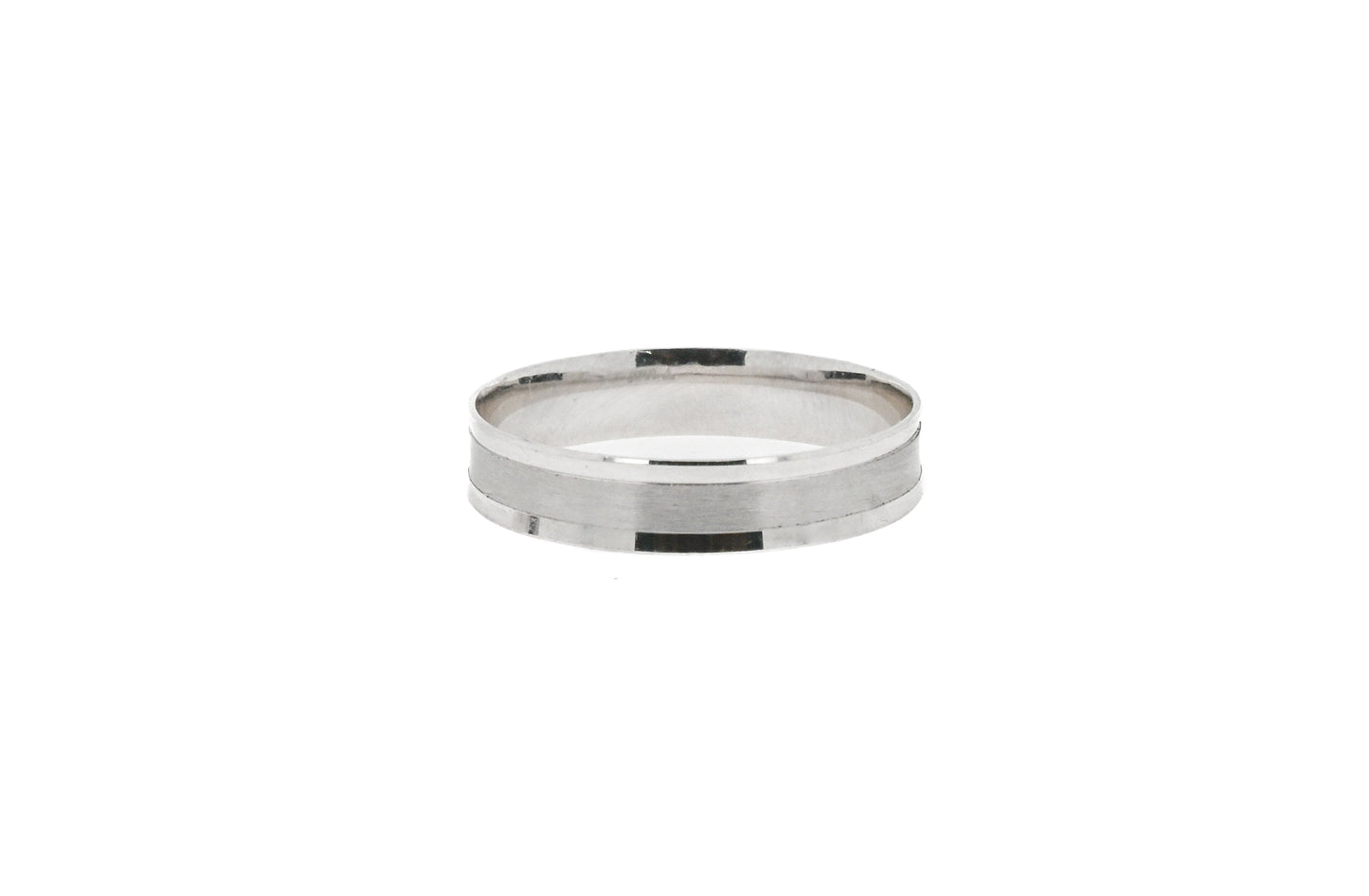 Hermosa Argolla Matrimonial de Oro Blanco de 10K de 6 y 4 mm