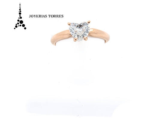 Anillo GIA con diamante en forma de corazón