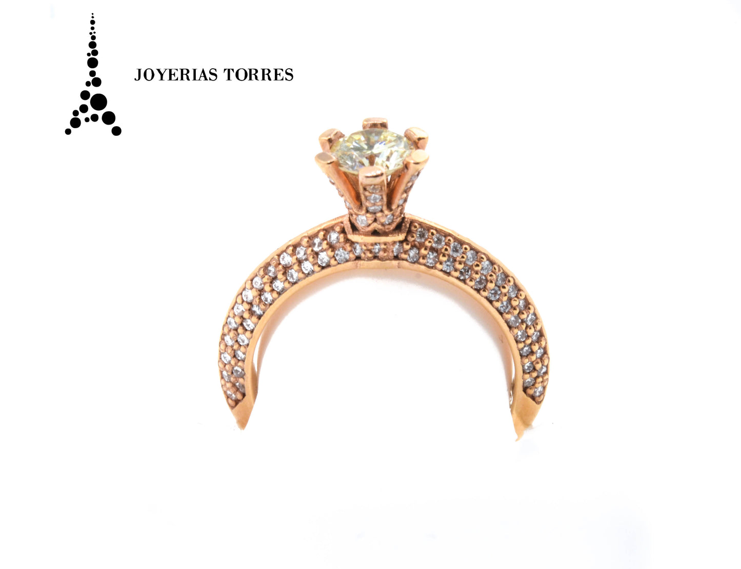 Anillo GIA con diamante en forma brillante